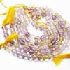 Natural Ametrine Faceted Round Shape Beads Strand Rondelles Sold per 6 beads and Size 7mm approx.Ametrine, also known as trystine or by its trade name as bolivianite, is a naturally occurring variety of quartz. It is a mixture of amethyst and citrine with zones of purple and yellow or orange 